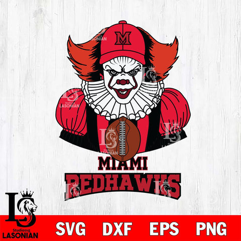 Miami RedHawks Pennywise Horror Sport 9 Svg Eps Dxf Png File, Digital Download