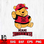 Miami RedHawks Pooh Bear Disney, Svg Eps Dxf Png File, Digital Download