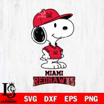 Miami RedHawks Snoopy Football sport SVG DXF EPS PNG FILE,Snoopy File Cut, NCAA Digital Download,Instant Download,Christmas Silhouette