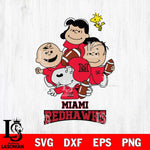 Miami RedHawks Snoopy Sport 4 Svg Eps Dxf Png File, Digital Download