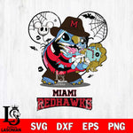 Miami RedHawks Stitch Freddy Krueger Halloween Svg Eps Dxf Png File, Digital Download, Instant Download