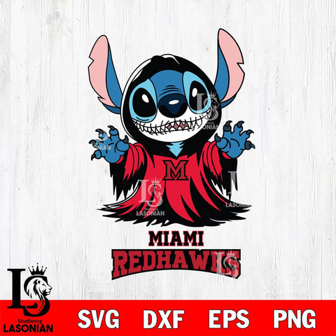 Miami RedHawks Stitch Ghost Svg Eps Dxf Png File, NCAA svg, Digital Download, Instant Download
