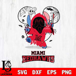 Miami RedHawks Stitch Ghost Face Halloween 2 Svg Eps Dxf Png File, Digital Download, Instant Download