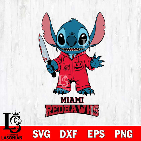 Miami RedHawks Stitch Horror 2 Svg Eps Dxf Png File, NCAA svg, Digital Download, Instant Download