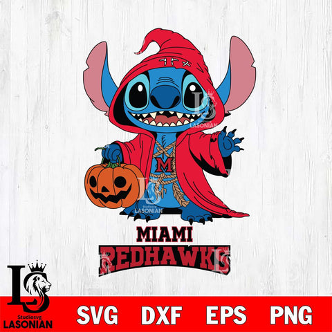 Miami RedHawks Stitch Horror Svg Eps Dxf Png File, NCAA svg, Digital Download, Instant Download