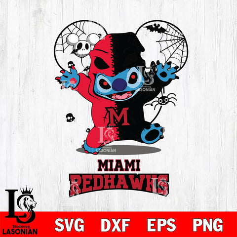 Miami RedHawks Stitch Horror Halloween 2 Svg Eps Dxf Png File, Digital Download, Instant Download