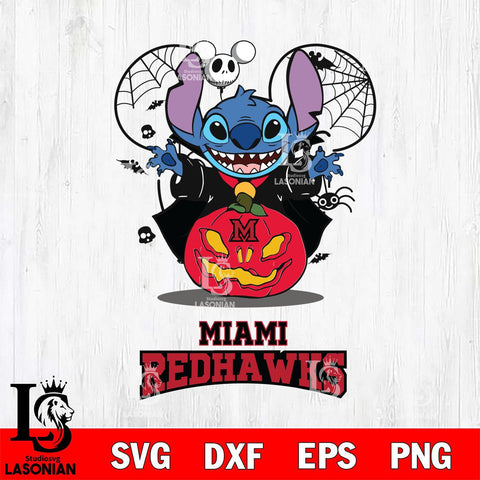 Miami RedHawks Stitch Horror Halloween Svg Eps Dxf Png File, Digital Download, Instant Download