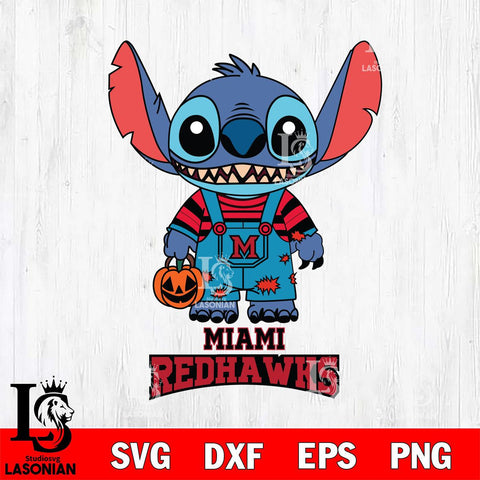 Miami RedHawks Stitch Horror Halloween Svg Eps Dxf Png File, NCAA svg, Digital Download, Instant Download