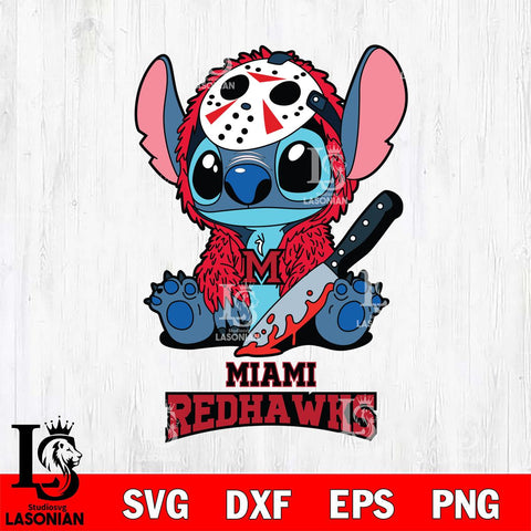Miami RedHawks Stitch Jason Voorhees Svg Eps Dxf Png File, NCAA svg, Digital Download, Instant Download