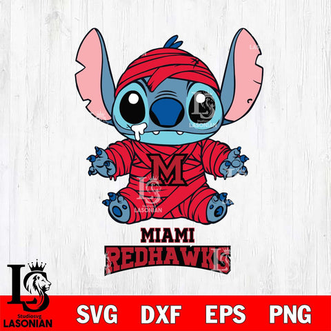 Miami RedHawks Stitch Mummy Svg Eps Dxf Png File, NCAA svg, Digital Download, Instant Download