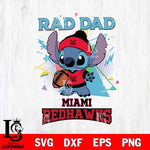 Miami RedHawks Stitch Rad Dad SVG DXF EPS PNG FILE, NCAA File Cut,Digital Download,Instant Download