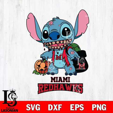 Miami RedHawks Stitch Zombie Svg Eps Dxf Png File, NCAA svg, Digital Download, Instant Download