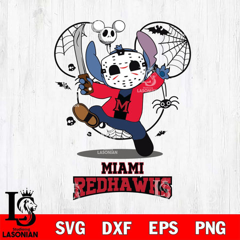 Miami RedHawks Stitch jason voorhees Halloween Svg Eps Dxf Png File, Digital Download, Instant Download