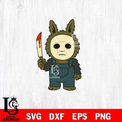 Michael Myers Labubu Horror Killer SVG DXF EPS PNG FILE, Halloween File Cut, Digital Download,Instant Download, Silhouette, Cricut