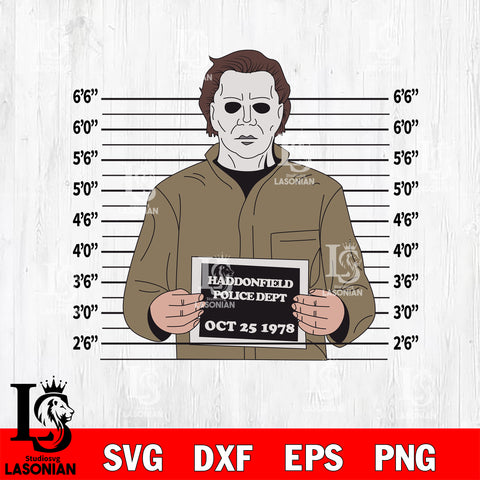 Michael Myers Mugshot Horror Film Tribute Womens Svg Eps Dxf Png File, Digital Download, Instant Download