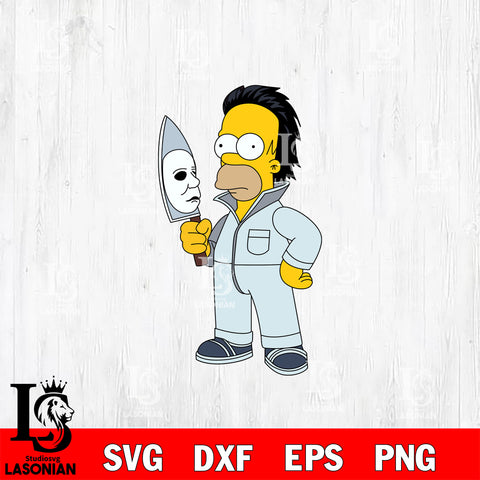 Michael Myers Simpson SVG DXF EPS PNG FILE, Halloween File Cut, Digital Download,Instant Download, Silhouette,Horror Cricut