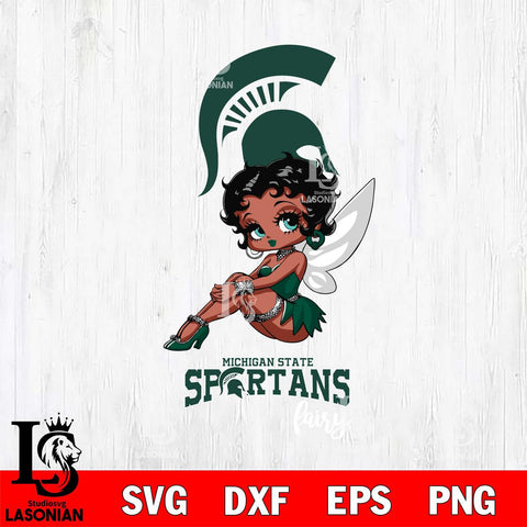 Michigan State Spartans Beauty Black Fairy Betty Boop, Svg Eps Dxf Png File, Digital Download