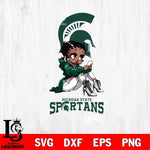 Michigan State Spartans Beauty Black Fan Girl Football, Svg Eps Dxf Png File, Digital Download