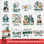 Michigan State Spartans Bluey Halloween NCAA 12 SVG Eps Dxf Png File, Bundle NCAA svg, Digital Download, Instant Download