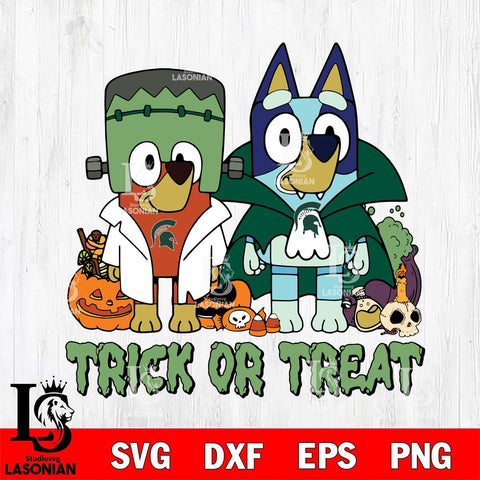 Michigan State Spartans Bluey Halloween Trick or Treat Svg Eps Dxf Png File, Digital Download, Instant Download