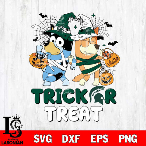 Michigan State Spartans Bluey Trick or Treat Halloween 2 Svg Eps Dxf Png File, Digital Download, Instant Download