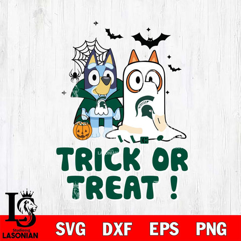 Michigan State Spartans Bluey Trick or Treat Halloween Svg Eps Dxf Png File, Digital Download, Instant Download