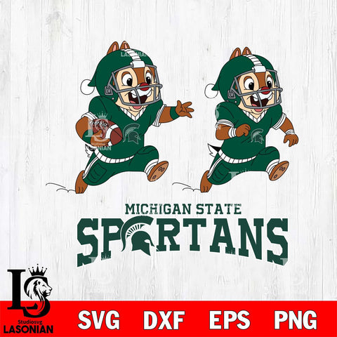 Michigan State Spartans Chip & Dale Football Cricut,Christmas SVG DXF EPS PNG FILE, NCAA Digital Download,Instant Download, Silhouette