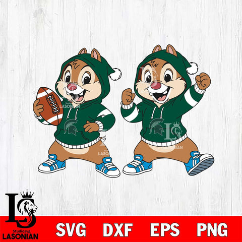 Michigan State Spartans Chip và Dale Football File Cut, NCAA SVG DXF EPS PNG FILE, Digital Download , Criucut , Silhouette