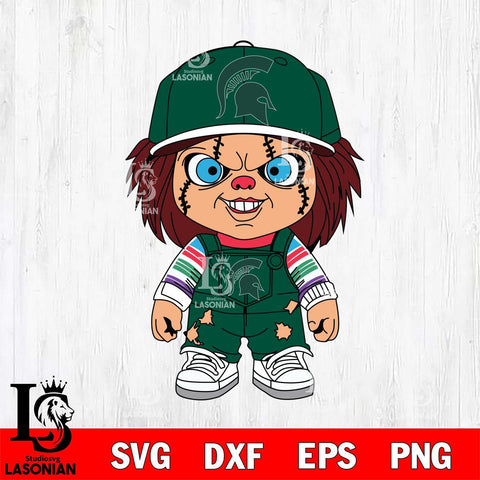 Michigan State Spartans Chucky Football Horror Halloween Svg Eps Dxf Png File, NCAA svg, Digital Download, Instant Download