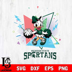 Michigan State Spartans Cute Daisy Duck Cheerleader SVG DXF EPS PNG FILE, NCAA File Cut,Digital Download,Instant Download