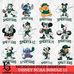Michigan State Spartans Disney NCAA Bundle Svg PNG 12 Svg Eps Dxf Png File, Digital Download