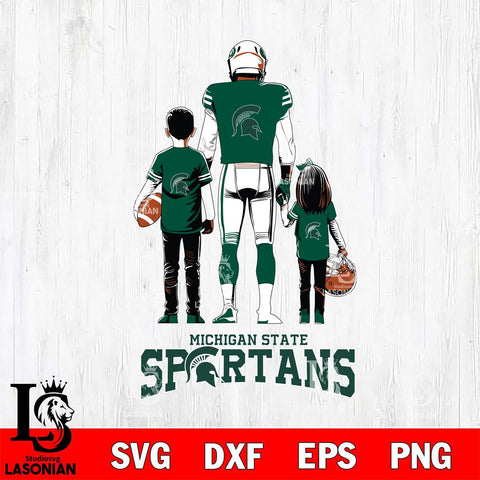 Michigan State Spartans Father And Child Football SVG DXF EPS PNG FILE,NCAA SVG, Father day Digital Download,Instant Download, Silhouette