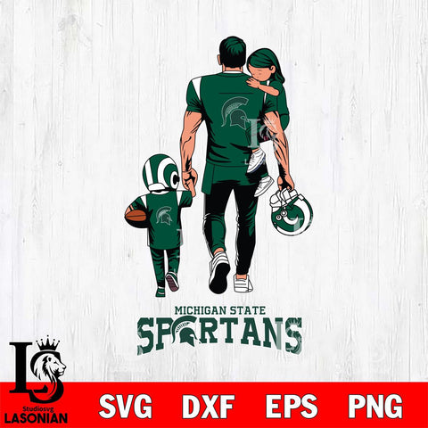 Michigan State Spartans Father And Son Football SVG DXF EPS PNG FILE,NCAA SVG, Father day Digital Download,Instant Download, Silhouette