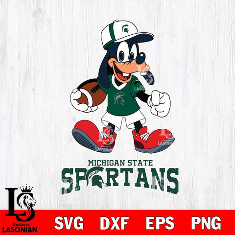 Michigan State Spartans Goofy Football Player SVG DXF EPS PNG FILE,NCAA svg ,Football Digital Download,Instant Download, Silhouette