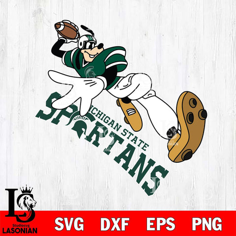 Michigan State Spartans Goofy rugby player SVG DXF EPS PNG FILE,NCAA svg ,Football Digital Download,Instant Download, Silhouette