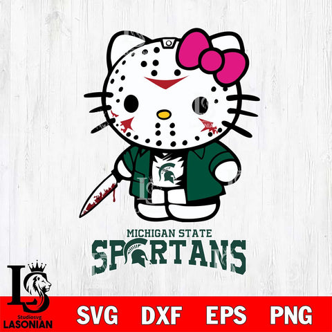 Michigan State Spartans Hello Kitty Horror 3 Svg Eps Dxf Png File, Digital Download