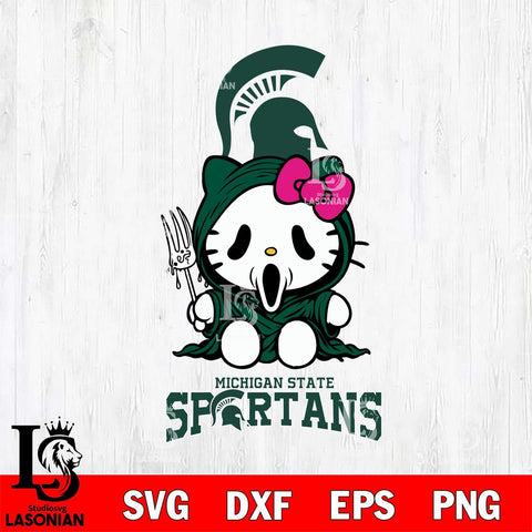 Michigan State Spartans Hello Kitty Horror 4 Svg Eps Dxf Png File, Digital Download