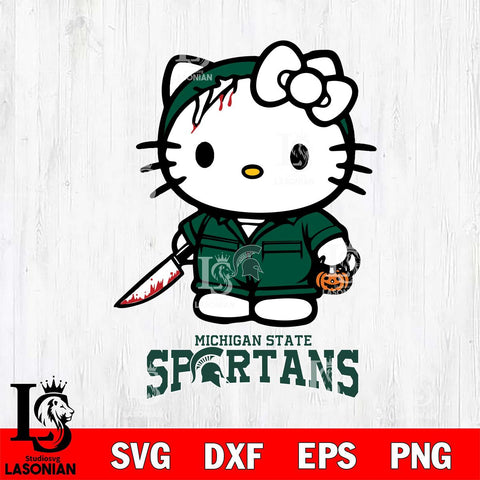 Michigan State Spartans Hello Kitty Horror 5 Svg Eps Dxf Png File, Digital Download