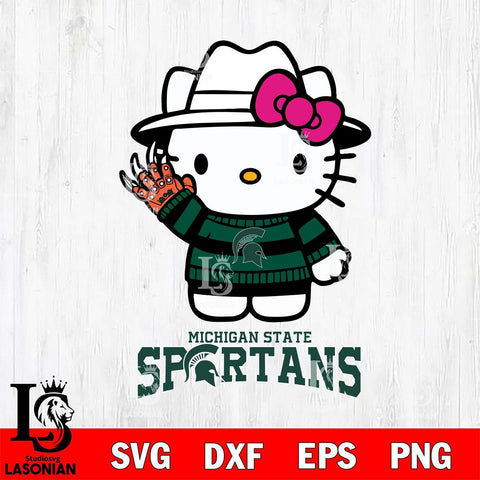 Michigan State Spartans Hello Kitty Horror 6 Svg Eps Dxf Png File, Digital Download