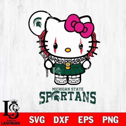 Michigan State Spartans Hello Kitty Horror 7 Svg Eps Dxf Png File, Digital Download