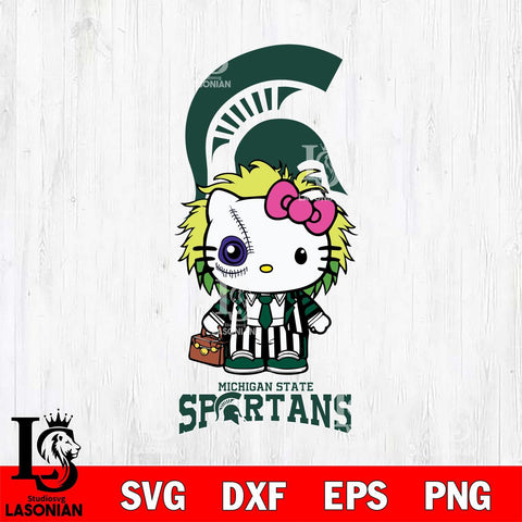 Michigan State Spartans Hello Kitty Horror 8 Svg Eps Dxf Png File, Digital Download