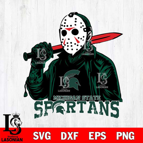 Michigan State Spartans Jason Voorhees Horror 12 Svg Eps Dxf Png File, NCAA svg, Digital Download, Instant Download