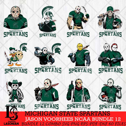 Michigan State Spartans Jason Voorhees NCAA Bundle 12 SVG Svg Eps Dxf Png File, Digital Download