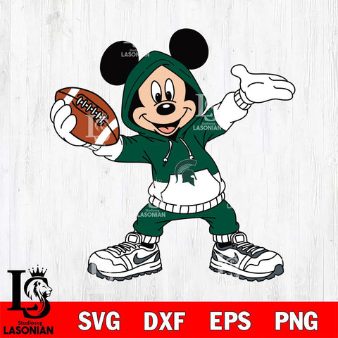 Michigan State Spartans Mickey Disney Football Christmas File Cut, NCAA SVG DXF EPS PNG FILE, Digital Download , Criucut , Silhouette