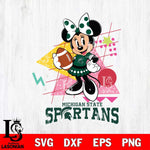 Michigan State Spartans Minnie Mouse Sport SVG DXF EPS PNG FILE, NCAA File Cut,Digital Download,Instant Download