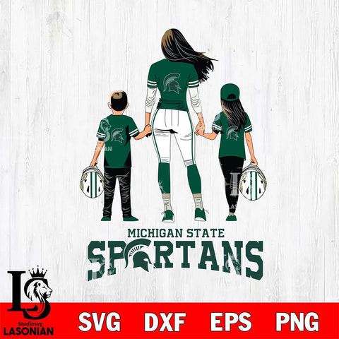 Michigan State Spartans Mother and son Rugby SVG DXF EPS PNG FILE,NCAA SVG, Father day Digital Download,Instant Download, Silhouette