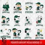 Michigan State Spartans Peanuts Snoopy Player NCAA Bundle 12 SVG DXF EPS PNG FILE,Snoopy File Cut, bundle NCAA Digital Download,Instant Download, Silhouette