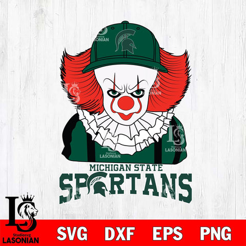 Michigan State Spartans Pennywise Horror Sport 10 Svg Eps Dxf Png File, Digital Download