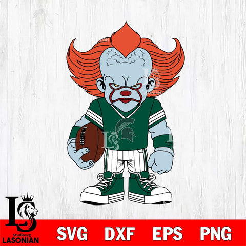 Michigan State Spartans Pennywise Horror Sport 11 Svg Eps Dxf Png File, Digital Download