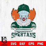 Michigan State Spartans Pennywise Horror Sport 2 Svg Eps Dxf Png File, Digital Download